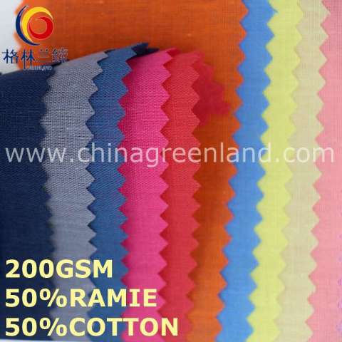 Solid Cotton Ramie Fashion Fabric for Garment Textile (GLLML454)